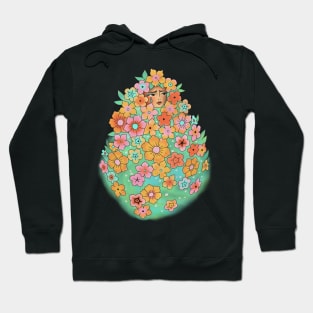 Midsommar Tattoo Woman in Retro Florals Hoodie